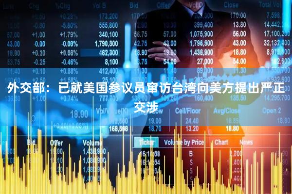 外交部：已就美国参议员窜访台湾向美方提出严正交涉